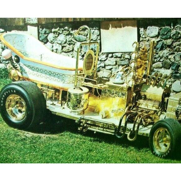 Bath Tub Buggy Postcard Beatnik Race Car Barris 1960s Original Monogram Hot Rod - Picture 1 of 7